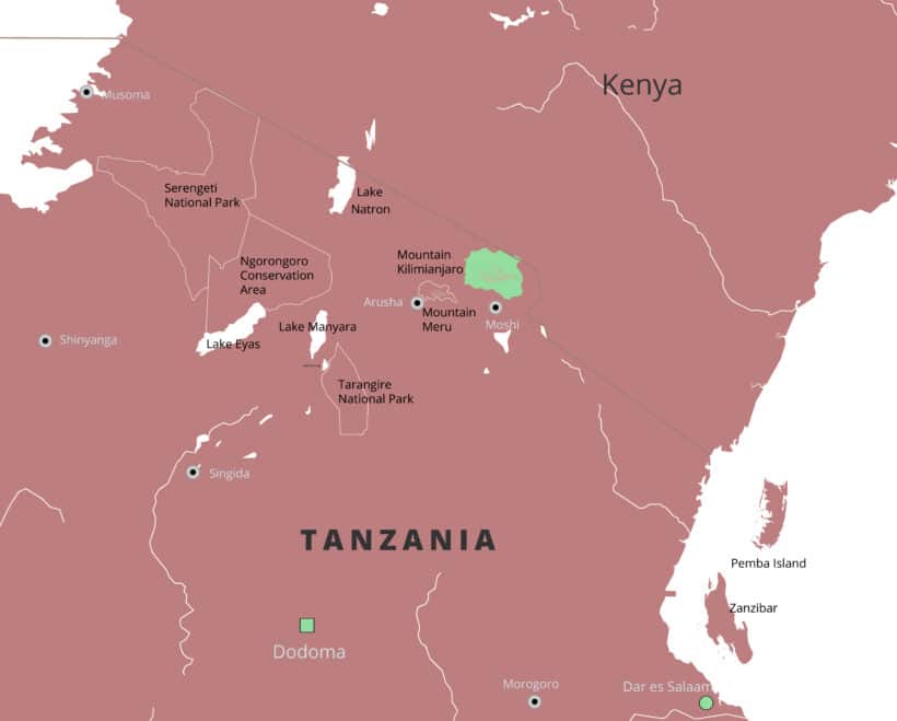 Kilimanjaro map