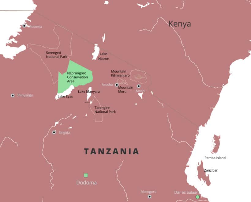 Ngorongoro Conservation Area - Ndutu map